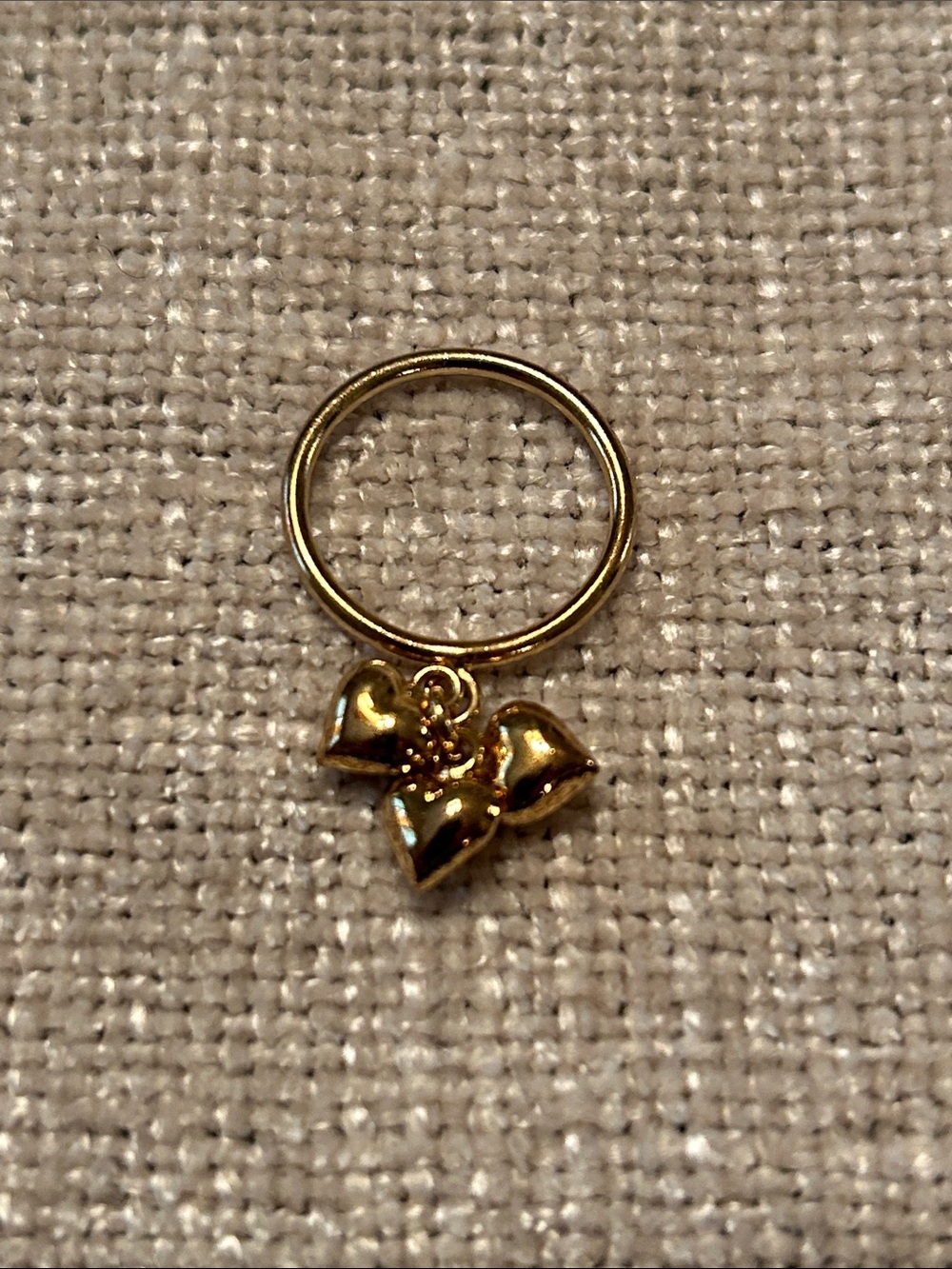 Peggy Li Dakota Hearts Ring, gold plated, NWOT, size 5